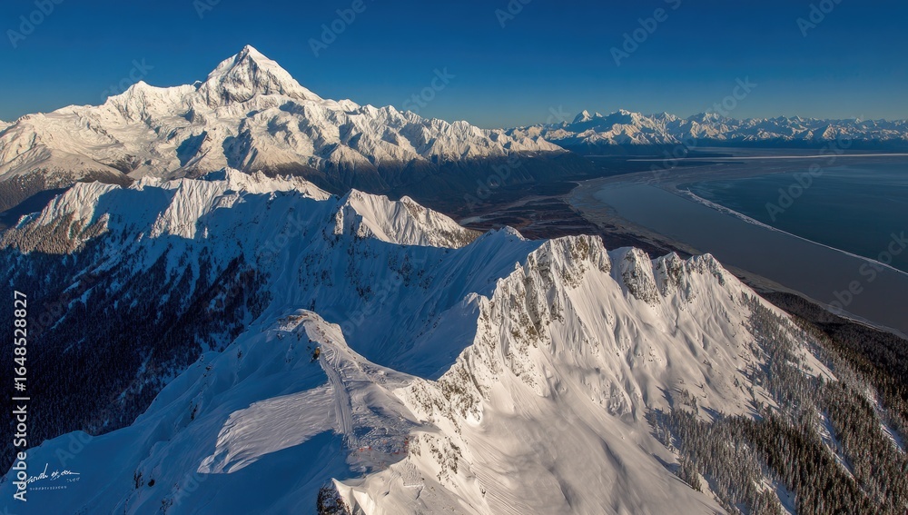 Fototapeta premium Alaskan mountain range panorama