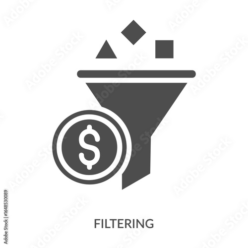 Filtering Icon Line Style. Design Vector Illustration