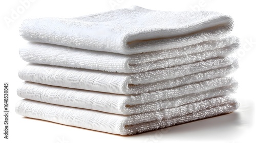 Stacked microfiber towels in pristine white