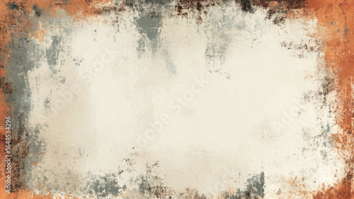 Processed collage of old grunge wall texture in daylight. Background for banner, backdrop or texture. colorful border frame