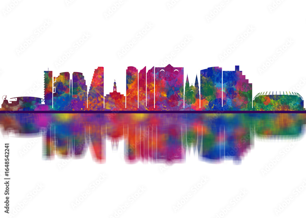 Obraz premium Fortaleza Brazil Skyline. Cityscape Skyscraper Buildings Landscape City Downtown Abstract Landmarks Travel Art