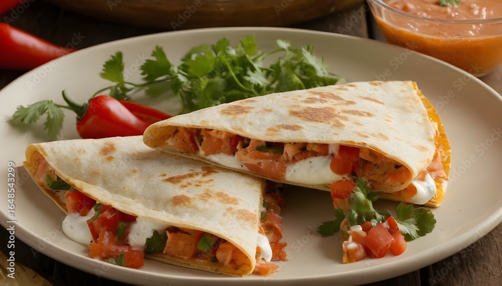 salmon quesadillas with peppers and sour cream salmon quesadillas with peppers and sour cream