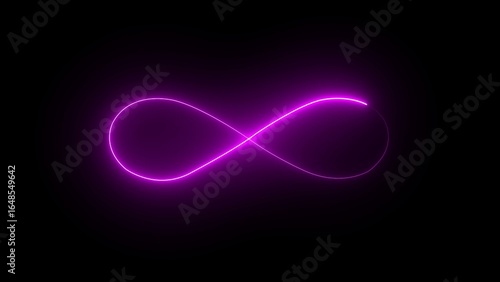 Glowing purple infinity symbol on black background