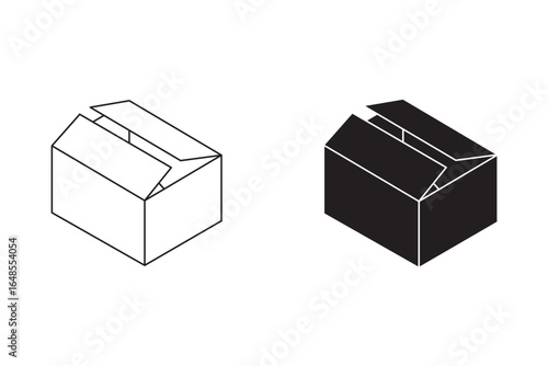 Box icon. Parcel, Storage, Packaging, cardboard, delivery, E-commerce Icons for App UI Elements. Shipping cardboard parcel sign. Delivery icon. Vector illustration eps 10