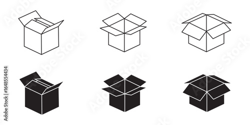 Box icon. Parcel, Storage, Packaging, cardboard, delivery, E-commerce Icons for App UI Elements. Shipping cardboard parcel sign. Delivery icon. Vector illustration eps 10