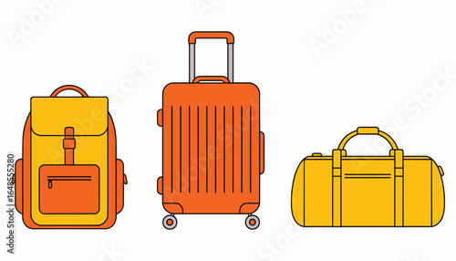 Travel Bag and Suitcase Vector Illustration