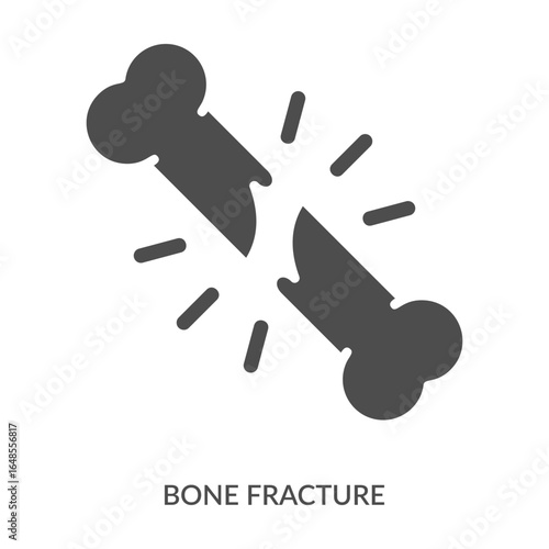 Bone Fracture Icon Line Style. Design Vector Illustration