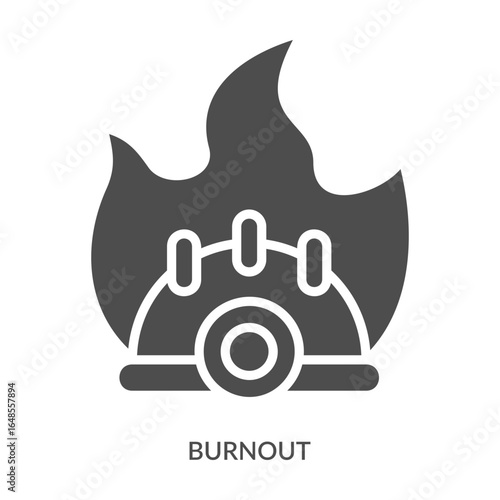 Burnout Icon Line Style. Design Vector Illustration