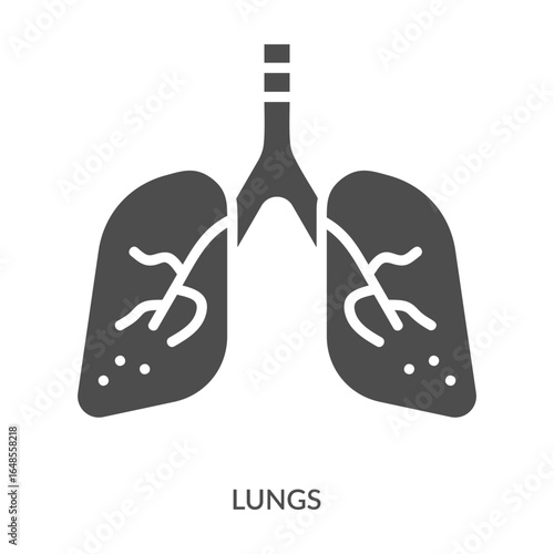 Lungs Icon Line Style. Design Vector Illustration