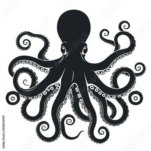 Seamless vector illustration of a vintage floral paisley pattern with an abstract octopus and tribal art silhouette