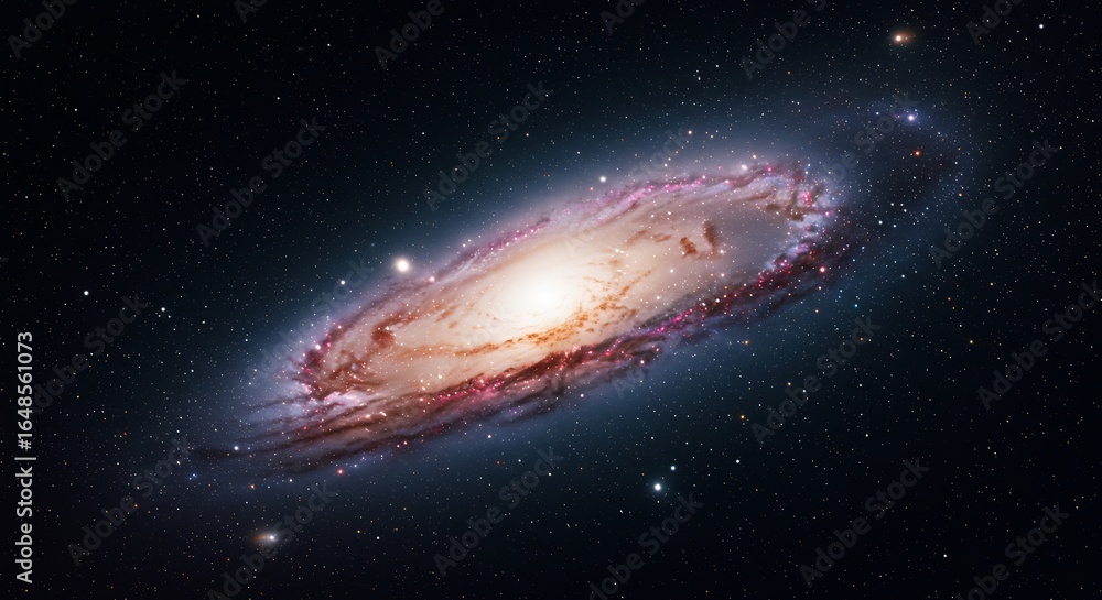 Obraz premium 輝く渦巻銀河 美しい宇宙 神秘的空間 壮大なる星雲. AI Generated