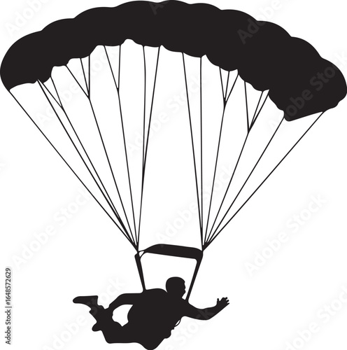 Skydiver plunging through air, thrill seeker adventure
