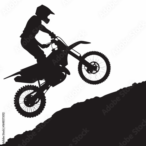 motocross rider wheelie silhouette