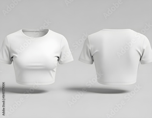 ultra-realistic mockup of crop top, premium fabric texture, no logo/text/human, front & back view, seamless neutral background, soft studio lighting, high-res commercial style