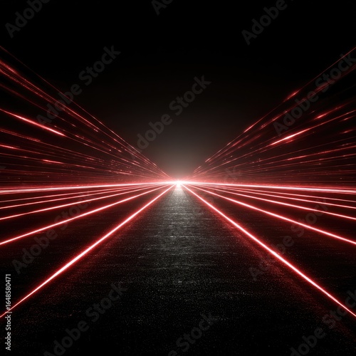 Red laser lines on dark road (1)