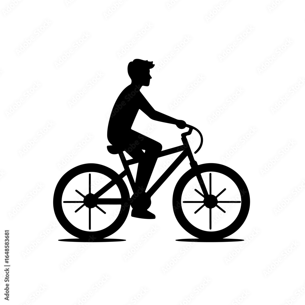 Naklejka premium man on a bicycle silhouette , man on a bicycle vector