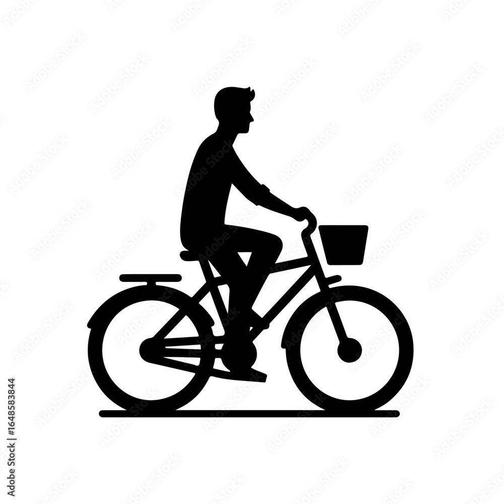Fototapeta premium man on a bicycle silhouette , man on a bicycle vector