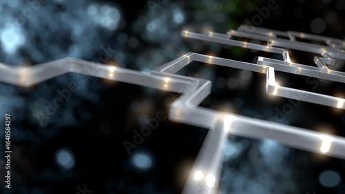 Abstract Glowing Pathway Design with Modern Geometric Elements