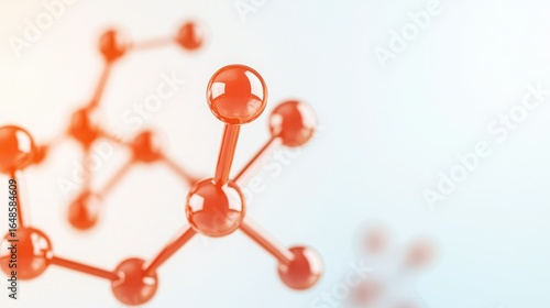 Compound Isolation Service Concept. Abstract Representation of Molecular Structure in Orange and White Background for Science Concepts