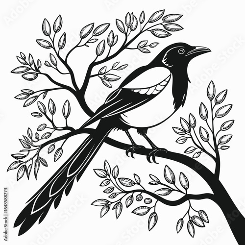 Magpie White Background