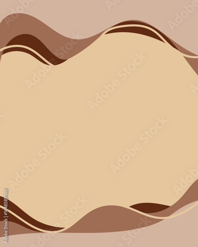 Warm current organic fluid abstract poster terracotta