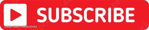 red subscribe button vector. video, social media