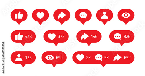 social media notification icon vector	