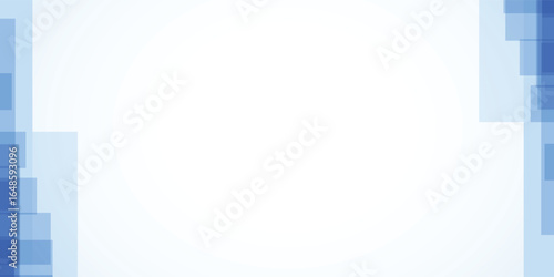 Abstract background featuring blue geometric shapes on a white backdrop, creating a modern design.