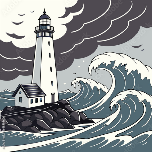 lighthouse in the night