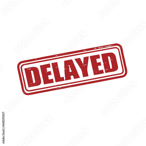 Red rubber stamp with delayed text vector