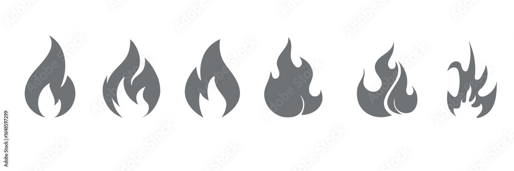 Set of fire, vector silhouettes of fire, silhouette set of flame, set of fire icons, srt of flame icons Set of fire, vector silhouettes of fire, silhouette set of flame, set of fire icons, srt of flame icons