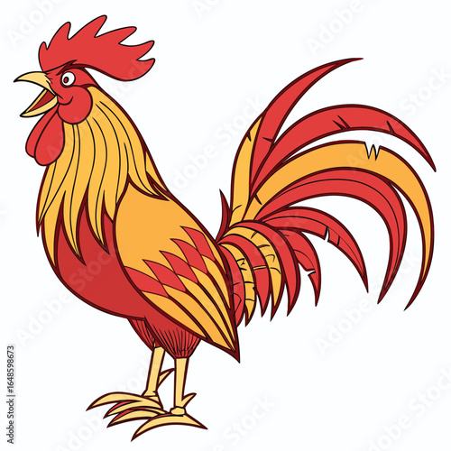 Rooster White Background
