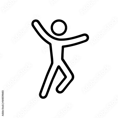 Dancing person icon on transparent background  