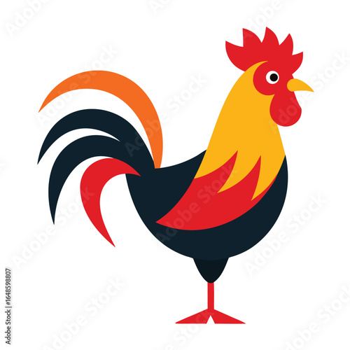 Rooster White Background