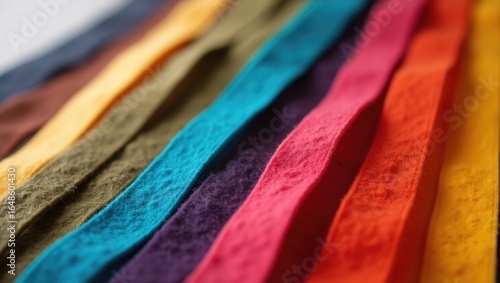 Close-up view of colorful fabric strips.