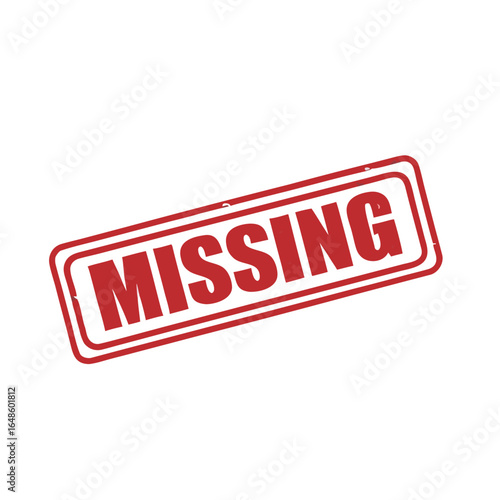 Red missing stamp vector illustration text graphic
