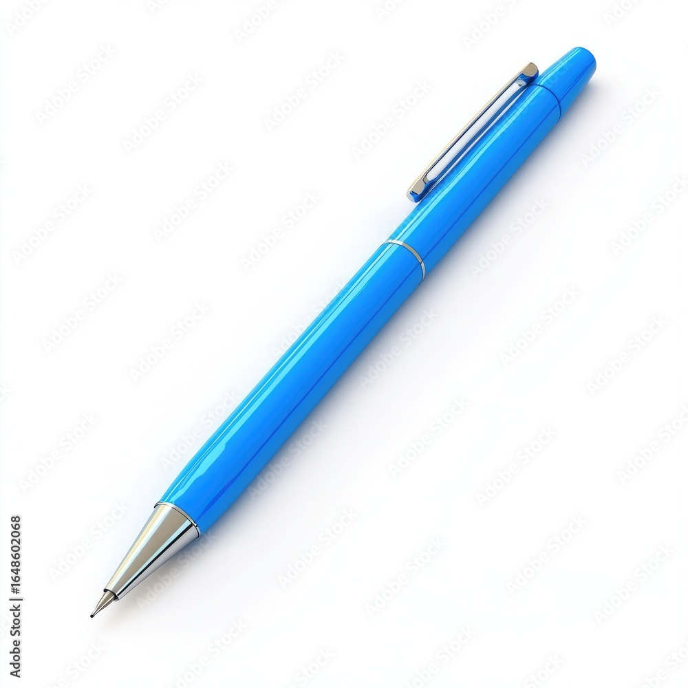 A blue ballpoint A blue ballpoint