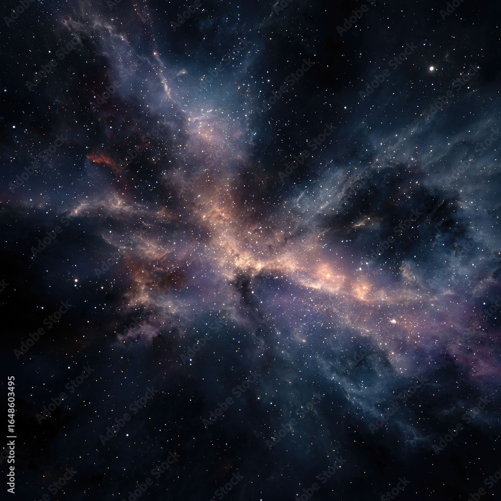 Fototapeta premium Dark galaxy background with stars and nebulae
