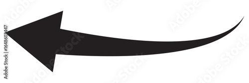 Black curve arrow icon on white background. Stylish black arrow vector. Arrow icon for web site, logo, app. Arrow indicated the direction symbol vector. Curved arrow sign icon. EPS 10.