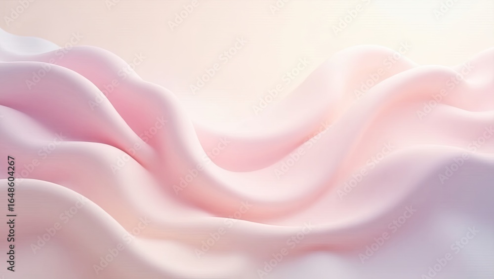Fototapeta premium Soft, flowing pink fabric curves in a smooth design.