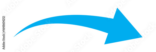 Blue curved arrow icon on white background. Stylish blue arrow vector.  Arrow icon for web site. Arrow indicated the direction symbol vector. Curved arrow sign icon. Curved arrows vector.  EPS 10.