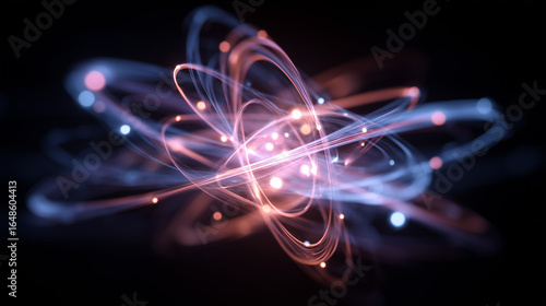 Conceptual rendering of atomic particles in a magnetic field