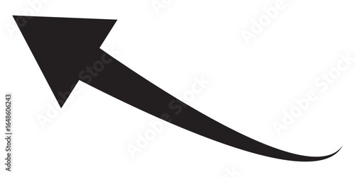 Black curve arrow icon on white background. Stylish black arrow vector. Arrow icon for web site, logo, app. Arrow indicated the direction symbol vector. Curved arrow sign icon.