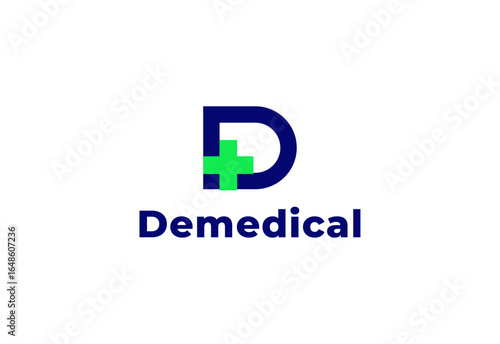 Logo letter D with symbol medical plus, Creative template for hospital and healthcare. Free Download Logo letter D with symbol medical plus, Creative template for hospital and healthcare. - GFXLoad