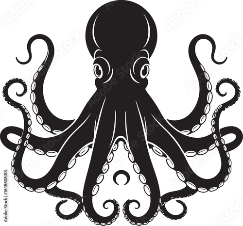 Cartoon vector illustration of a woman with octopus hair in the sea