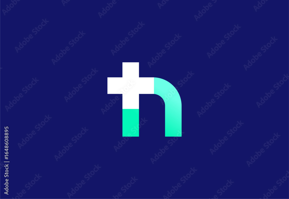 Obraz premium Logo letter H with symbol medical plus, Creative template for hospital and healthcare.