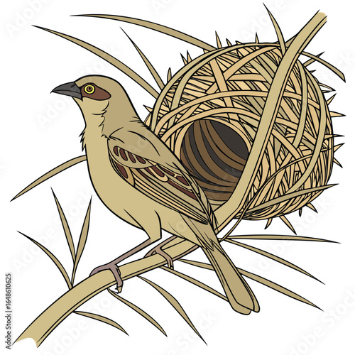 Weaverbird White Background