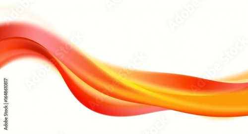 Abstract flowing wave of vibrant orange and yellow colors on white background