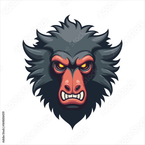 Wallpaper Mural Angry Baboon Head Vector Illustration,Wild Baboon Mascot Head Design,Cartoon Baboon Face Logo Template,Fierce Baboon Animal Head Artwork,Detailed Baboon Head Vector Drawing,Baboon Head Esports Logo Torontodigital.ca