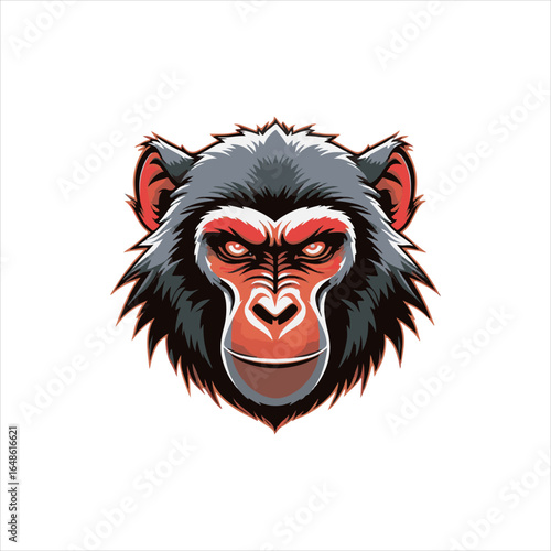 Wallpaper Mural Angry Baboon Head Vector Illustration,Wild Baboon Mascot Head Design,Cartoon Baboon Face Logo Template,Fierce Baboon Animal Head Artwork,Detailed Baboon Head Vector Drawing,Baboon Head Esports Logo Torontodigital.ca